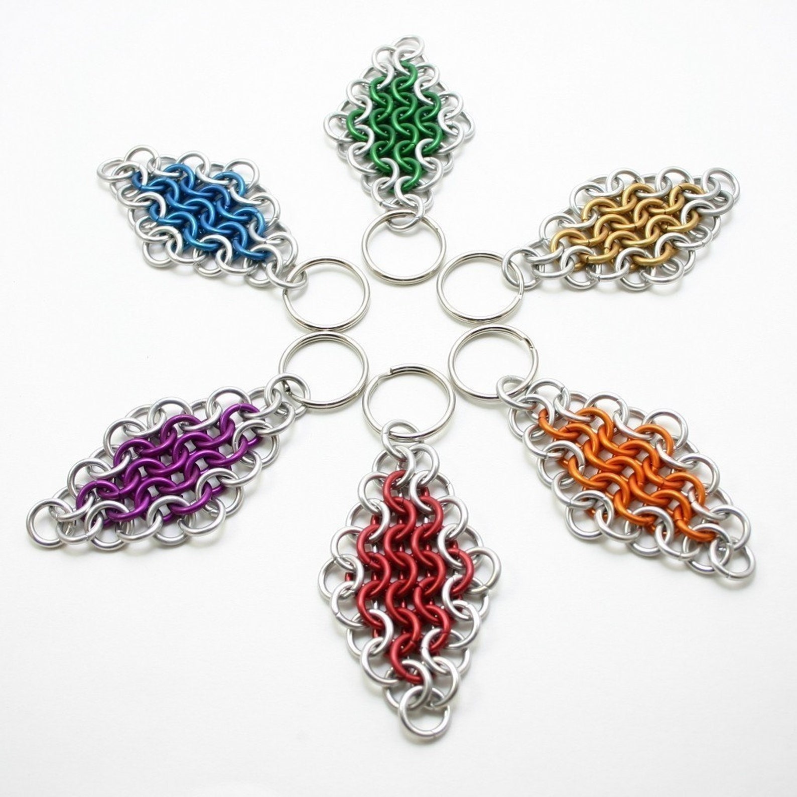 Custom Color Aluminum Chainmail Keyring - Etsy