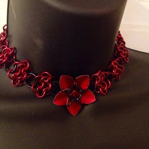 Chainmail Lace Flower Choker image 4