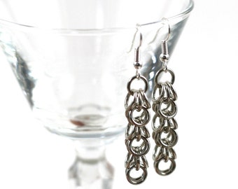 Sterling Silver Shaggy Loops Chainmail Earrings