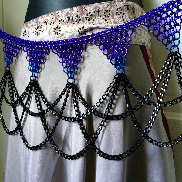 Chainmail Belt Bellydancer Jewelry Chain Drape Belt Metal Belt Bellydance Chain Belt Boho Belt Mesh Belt Gypsy Belt Tribal Belt Bohemian