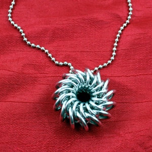 Silver Whirlybird Chainmail Pendant image 5