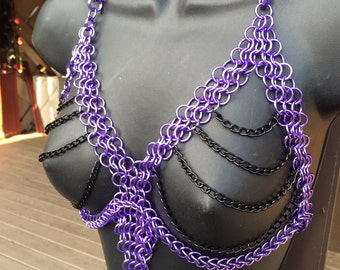 Lavender and Black Companion Chainmail Top