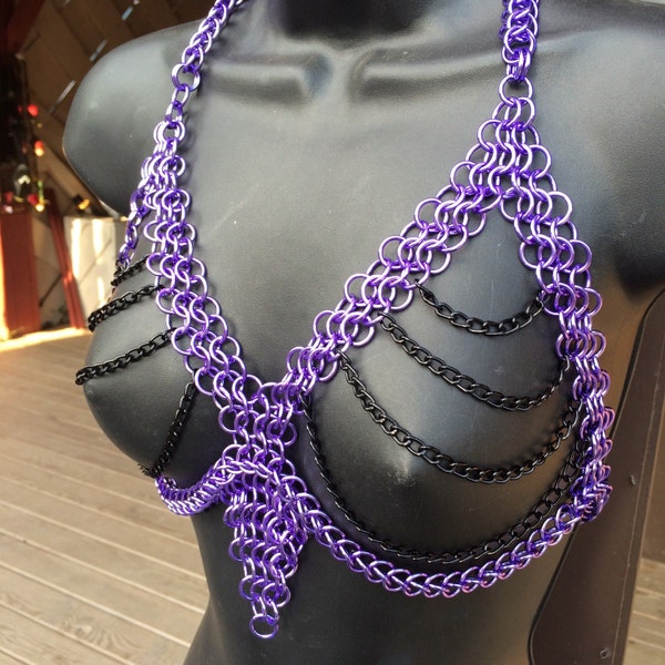 Lavender and Black Companion Chainmail Top