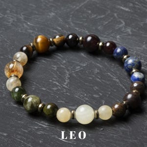 Handmade Leo Zodiac Bracelet – Custom Gemstones for Each Star Sign – Personalized Astrology Jewelry Gif