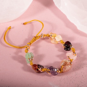 Aries Zodiac Bracelet: Amethyst, Garnet, Sunstone & Jasper