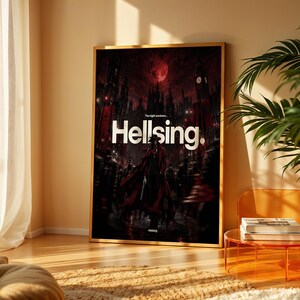 Hellsing Poster, Dark Anime Wall Art, Alucard Manga Print, Gothic Vampire Decor, Hellsing Ultimate Anime Gift