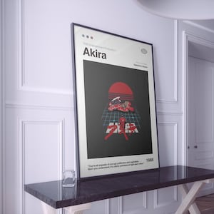 Akira Poster | Akira Print | Anime Poster | Anime Manga Art Print | Minimalist Poster | Vintage Retro Art Print | Flexible Sizes