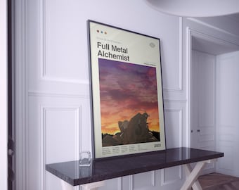 Full Metal Alchemist Brotherhood Poster | Full Metal Alchemist Print | Anime Poster | FMA Poster | Minimalist Poster | Flexible Sizes