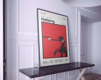 Póster de Hellsing / Impresión de Hellsing Ultimate Anime / Póster de anime / Impresión artística de manga / Póster minimalista / Impresión vintage / Tamaños flexibles