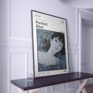 Perfecte blauwe poster | Perfecte blauwe print | Animeposter | Anime-mangakunstafdruk | Minimalistische poster | Vintage retro-print | Flexibele maten