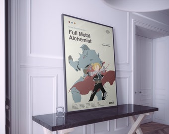Full Metal Alchemist Brotherhood Poster | Full Metal Alchemist Print | Anime Poster | FMA Poster | Minimalist Poster | Flexible Sizes