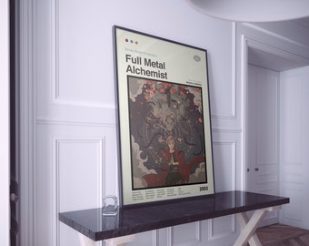 Full Metal Alchemist Brotherhood Poster | Full Metal Alchemist Print | Anime Poster | FMA Poster | Minimalist Poster | Flexible Sizes