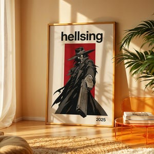 Hellsing Poster, Dark Anime Wall Art, Alucard Manga Print, Gothic Vampire Decor, Hellsing Ultimate Anime Gift