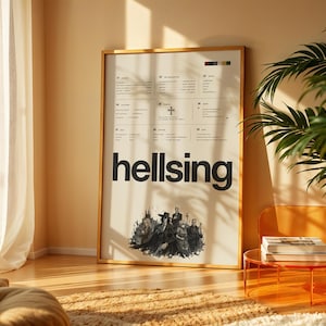 Póster de Hellsing, arte mural de anime oscuro, lámina de manga de Alucard, decoración gótica de vampiros, el regalo definitivo de anime de Hellsing