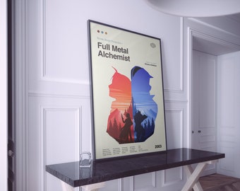Full Metal Alchemist Brotherhood Poster | Full Metal Alchemist Print | Anime Poster | FMA Poster | Minimalist Poster | Flexible Sizes