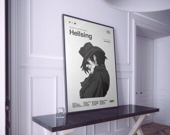Póster de Hellsing / Impresión de Hellsing Ultimate Anime / Póster de anime / Impresión artística de manga / Póster minimalista / Impresión vintage / Tamaños flexibles