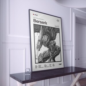 Berserk Poster | Berserk Guts Druck | Anime Poster | Anime Manga Kunstdruck | Minimalistisches Poster | Vintage Retro Kunstdruck | Flexible Größen