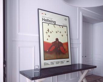 Póster de Hellsing / Impresión de Hellsing Ultimate Anime / Póster de anime / Impresión artística de manga / Póster minimalista / Impresión vintage / Tamaños flexibles