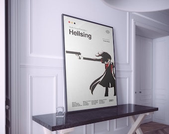 Póster de Hellsing / Impresión de Hellsing Ultimate Anime / Póster de anime / Impresión artística de manga / Póster minimalista / Impresión vintage / Tamaños flexibles
