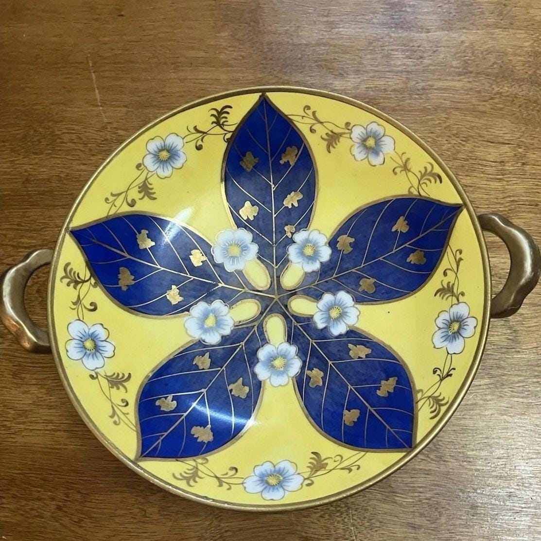 Noritake 四つ角ボウル 青・金 Blue Gold Noritake - Etsy