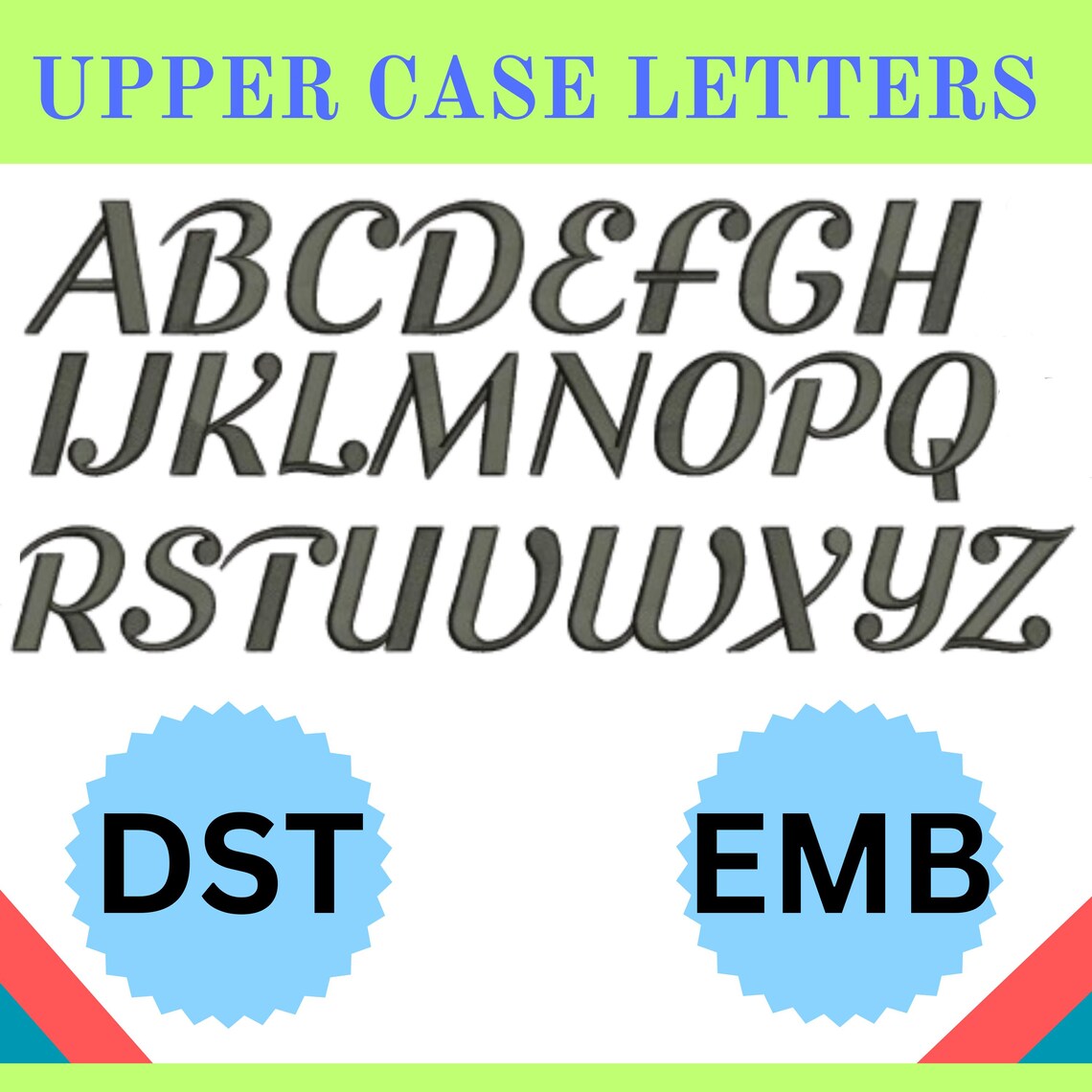 Script Puff Embroidery Font: Cursive 3D Letters PES Files Instant ...