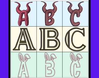 Puffy Embroidery Fonts Bundle: machine embroidery 3D Hat Designs (PES DST)