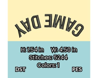 Game Day Embroidery design, 3D puff sports day logo pes file instant download,