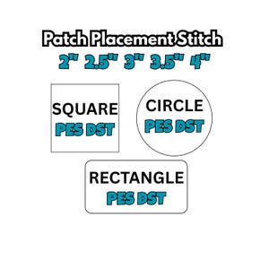 Embroidery Patch Placement Pattern: Multiple Sizes & Shapes (PES, DST, EMB) (Digital Download)
