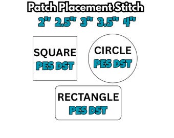 Embroidery Patch Placement Pattern: Multiple Sizes & Shapes (PES, DST, EMB) (Digital Download)