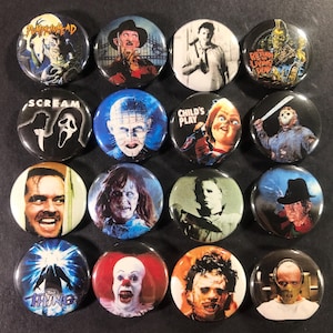 Verschiedene Horrorfilm 1 &quot;Buttons (wählen Sie Ihr Set) mehrere Variationen in der Auflistung Halloween
