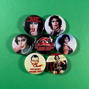 Rocky Horror Picture Show 2,5 cm nålsset (alla 7 nålar) Tim Curry drag