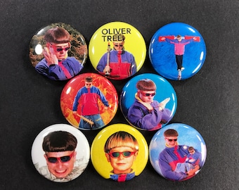 Oliver Tree 1" Inch Pinback Button Set (All 8 pins)