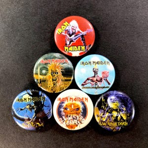 Various Heavy Metal Band 1&quot; Pinback Button Sets (Choose Your Set) Ozzy Sabbath Mercyful Fate Dio Maiden