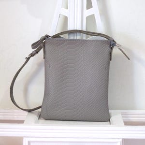 Genuine leather women's bag, Women's Small python-print crossbody bag, Handmade leather bag for women, Birthday or Mother's day ideal gift