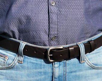 Quality leather men's belt, Handmade leather belt, Men's Leather belt, Original colors brassbuckle belt, Birthday or Father's day ideal gift