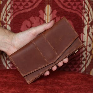 Cartera de cuero para mujer, Monedero de cuero para mujer, Cartera de cuero artesanal, Regalo perfecto para cumpleaños o Día de la Madre, Regalo de lujo hecho a mano