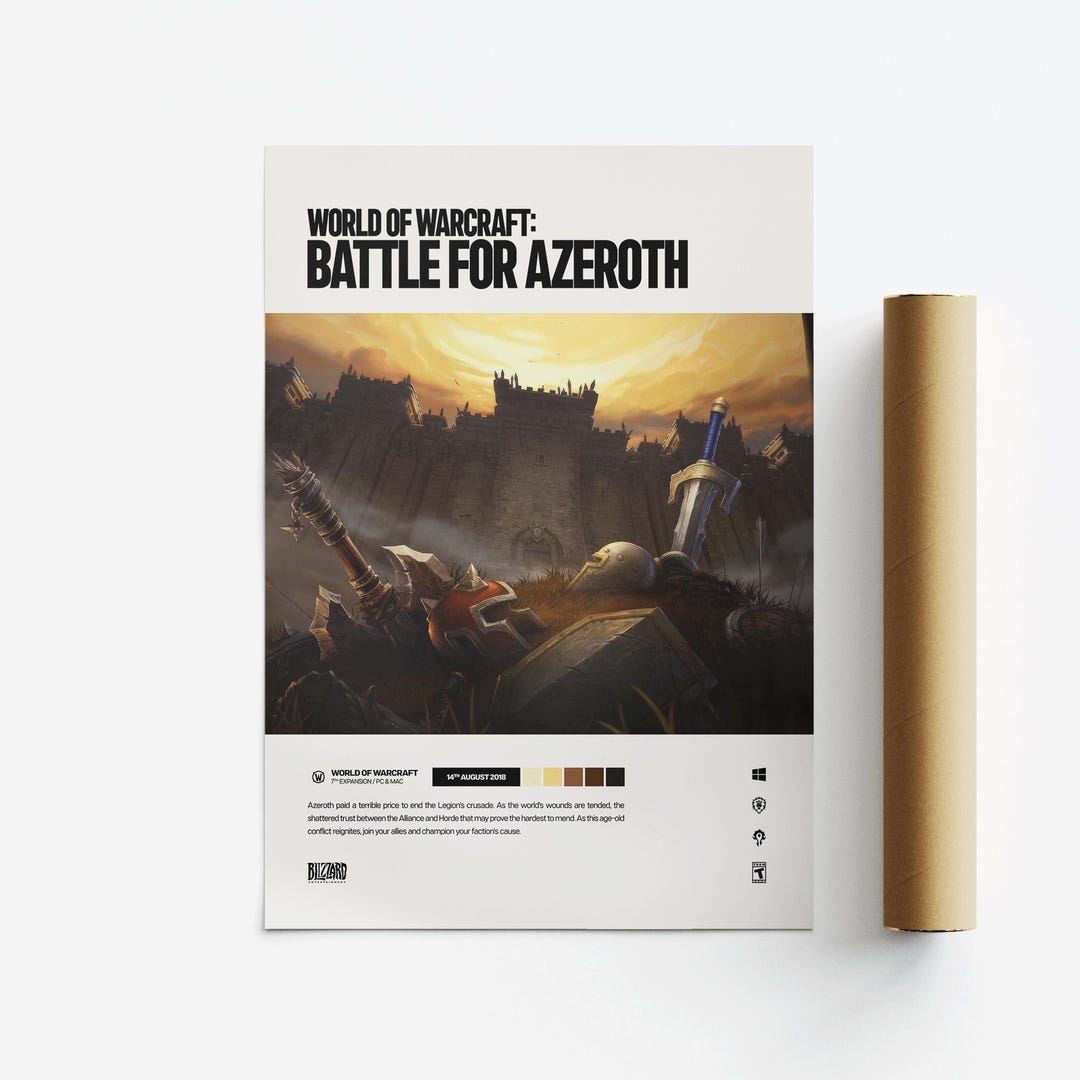 World of Warcraft: Battle for Azeroth 2018 Minimalist Print/poster