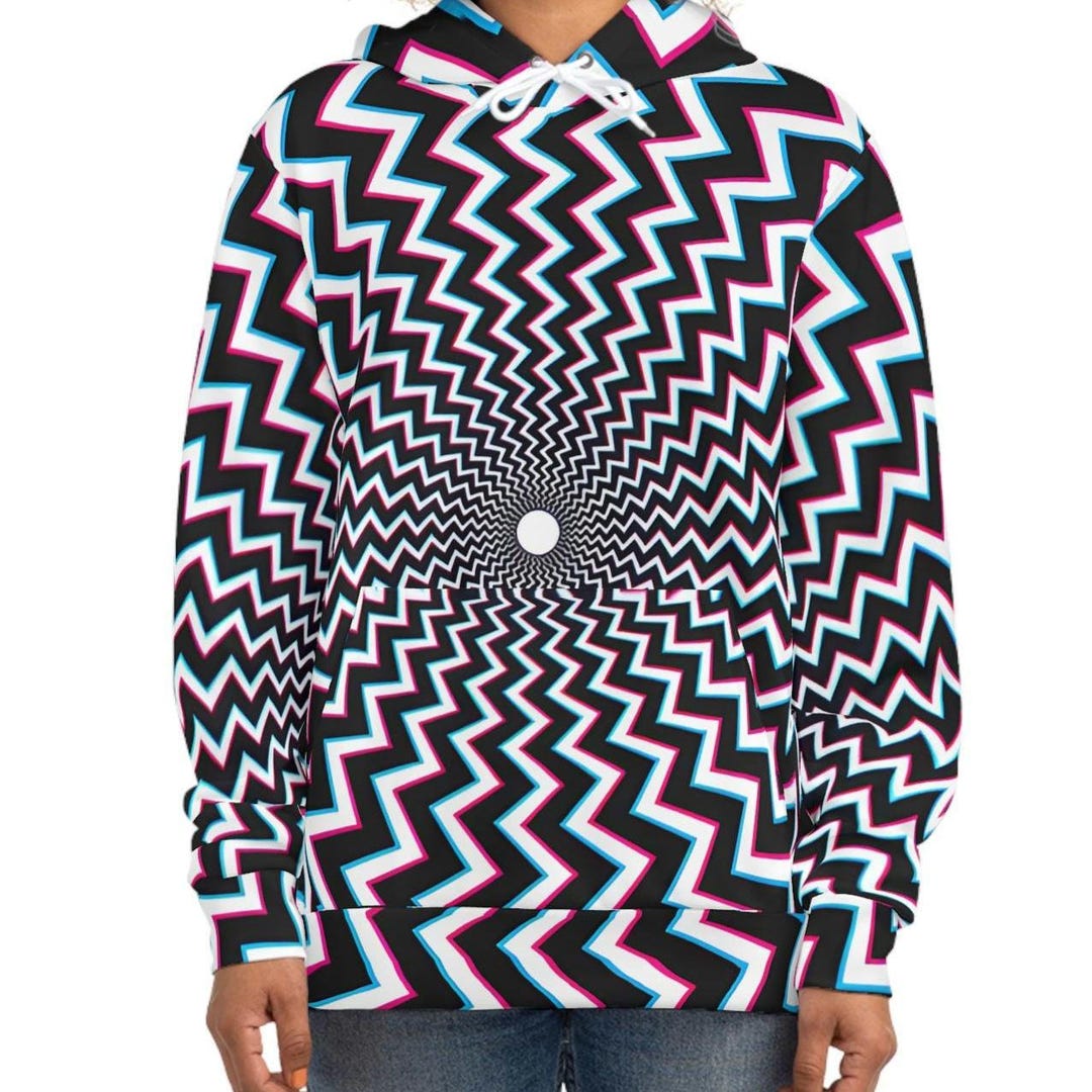 Zigzag Psychedelic Optical illusion Men's Zip Up Hoodie
