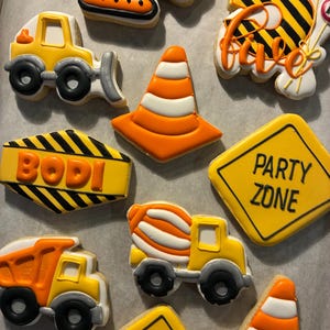 Construction Birthday Cookies - One Dozen