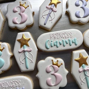 Princess Theme Birthday Cookies - Dozen