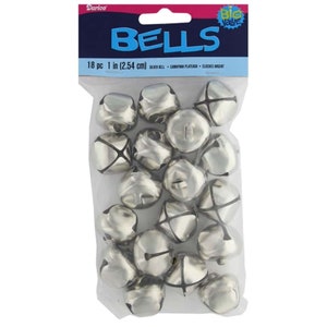 Jingle Bells - Silver - 1 inch - 18 pieces
