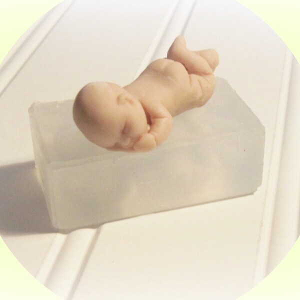 Clear Transparent View Silicone Mold Baby "Casey" Mold  for Fondant, Polymer Clay, Cake Decorating Handmade Supply 2"