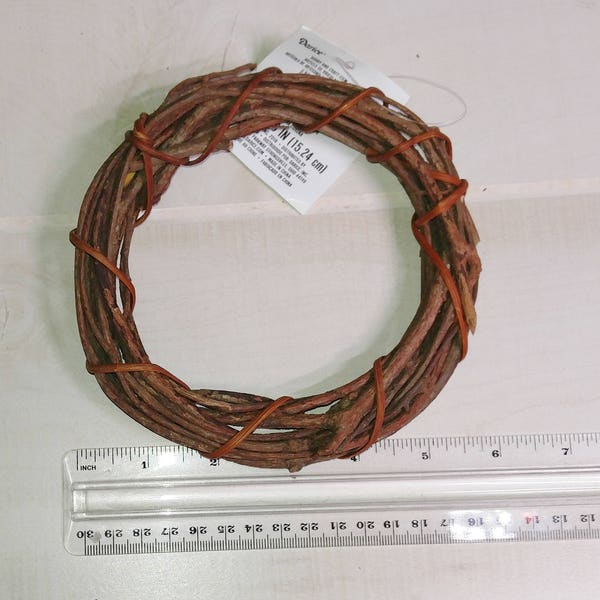 One 6" Diameter Natural Grapevine Wreaths