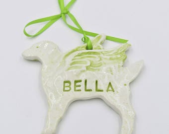 Angel Dog Memorial Ornament Personalized 39 Breeds Available
