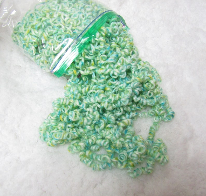 Green and Yellow Colors Curly Yarn Hair for Your Handmade Dolls