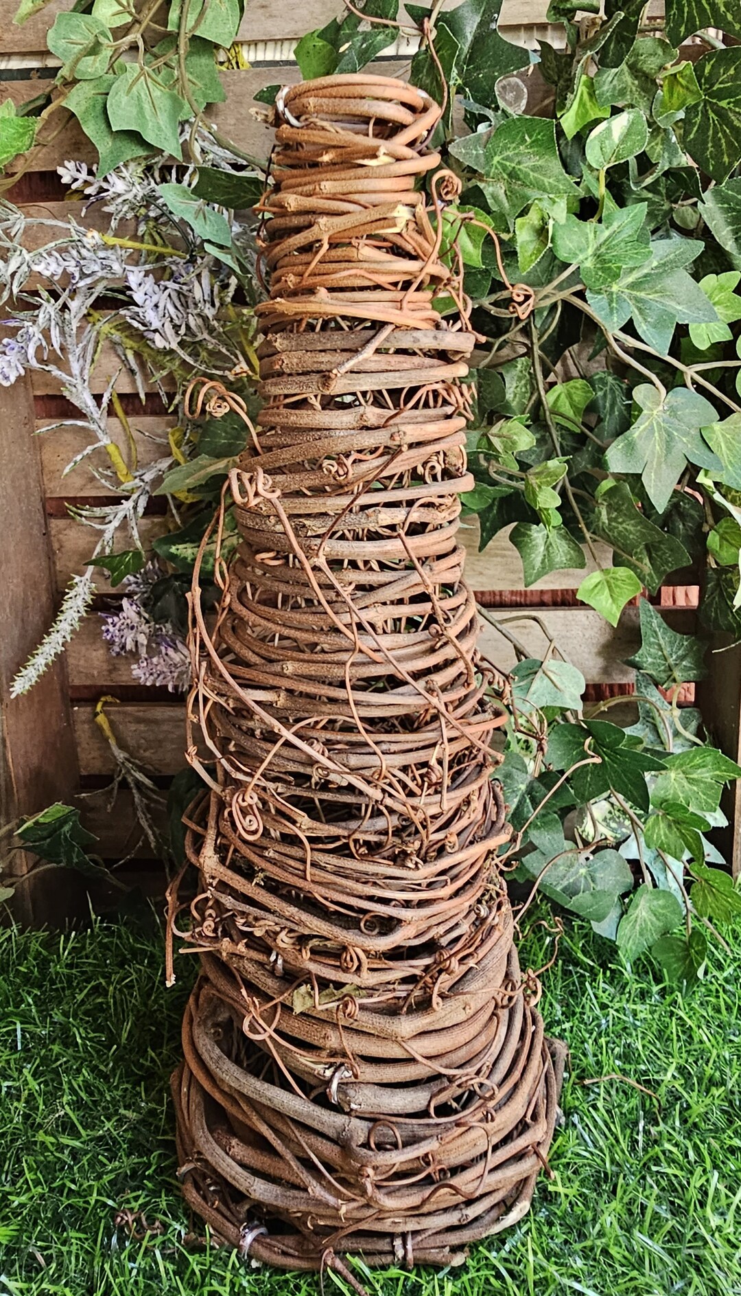 Rustic Topiary Grapevine Topiary Cone: Rustic Farmhouse Decor (11-12