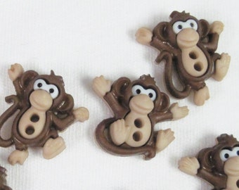 Sew Cute Monkeys Buttons Six to a Set