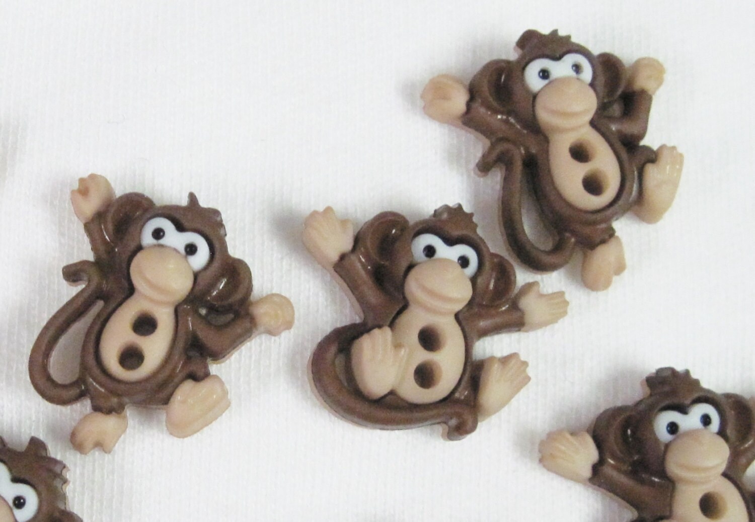 Sew Cute Monkeys Buttons Six to a Set Etsy