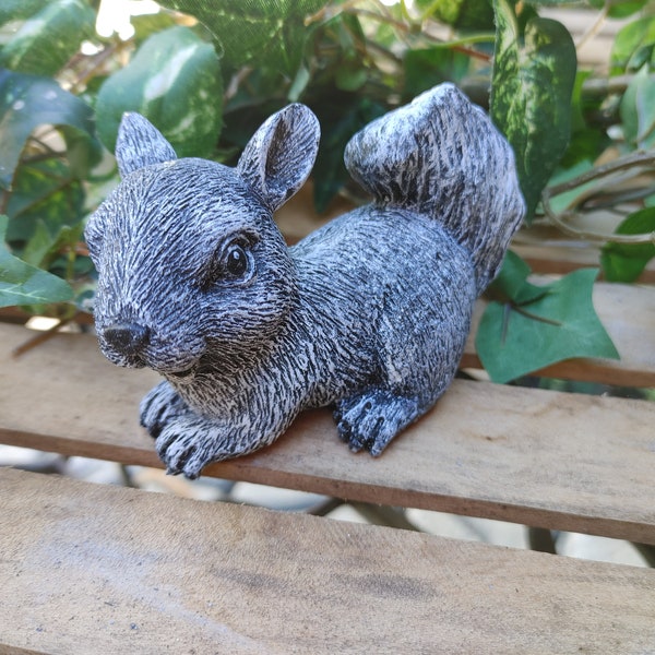 Squirrel, Concrete Gray  Squirrel, Cement Figurine, Cement Squirrel, Concrete Figurine, Paperweight, Squirrel Figure