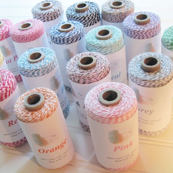 Baker's Twine 240 Yard Roll  Spool 100% Cotton Gift Wrapping Packaging Treats Weddings Scrap-booking Tags Favors